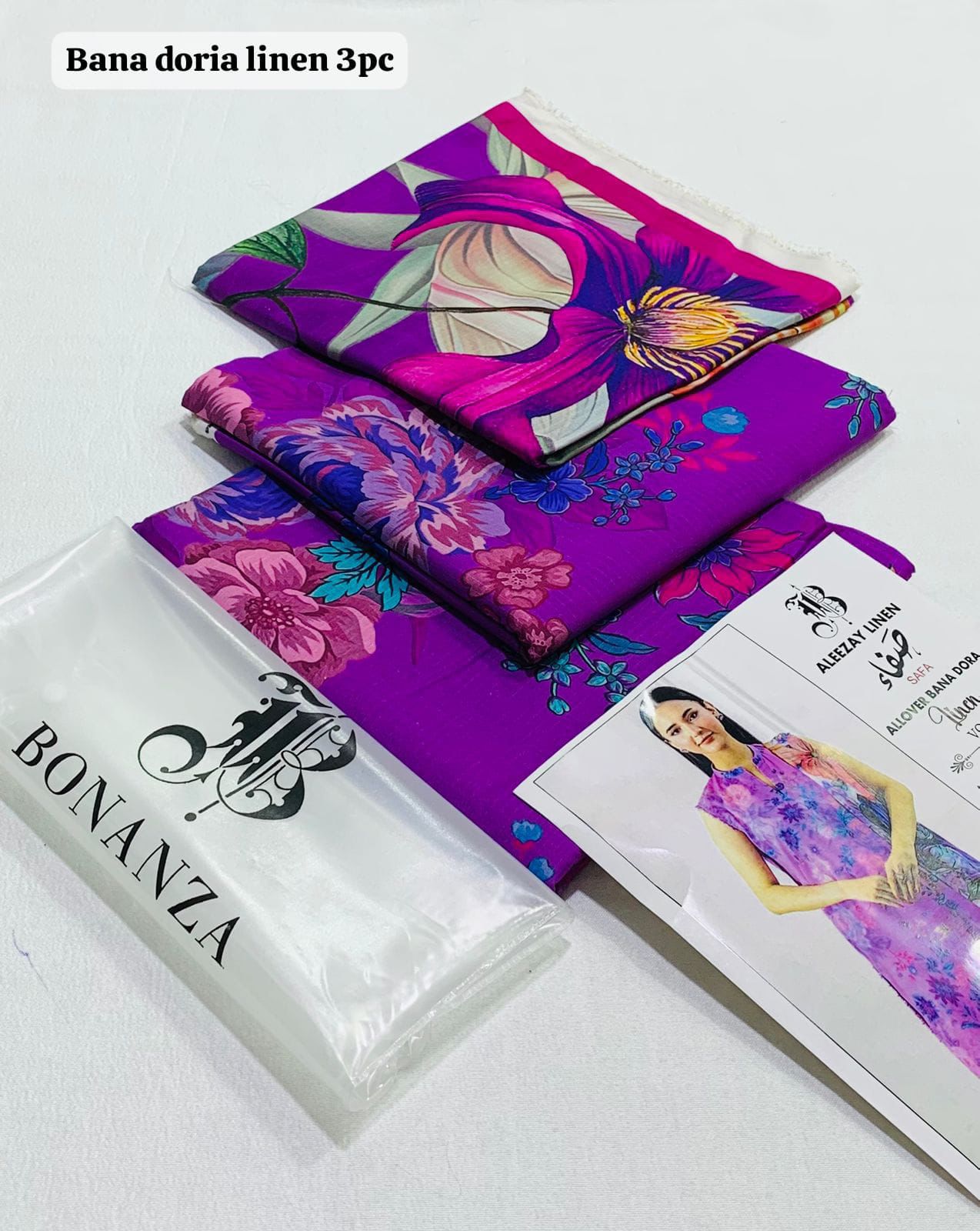 Digital Print BANA DORA 3 Pcs Linen